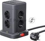 Сетевой фильтр Defender ILS 451 черный (2 м, 8 розеток, 2USB-A, 2USB-C)
