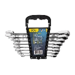 Набор комбинированных ключей с трещоткой 8 шт Deli DL140108T Спецификация: 8,10,12,13,14,15,17,19мм. Сталь 40 Cr. Трещетка 50BV30 72Т.