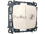 MO324055 Комплект механизма 2-кл выключателя с самовозвратом с подсветкой 5600K OMEGA Бежевый матовый QUANT (OP3240, VM129, G14W)