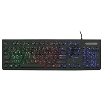 Клавиатура с подсветкой Gembird KB-240L, USB, черный, 104 клавиши, подсветка Rainbow, круглые клавиши, кабель 1.5м