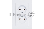 Розетка 2-м AtlasDesign без заземл. 16А в сборе белый SchE ATN000120