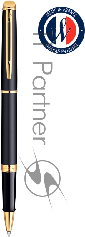 Ручка роллер Waterman Hemisphere (CWS0920750) Matte Black GT F, черные чернила, подарочная коробка