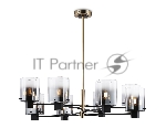 Люстра Ambrella light LH57043/8 BK/DBS/SM черный/темная латунь/дымчатый E14/8 max 40W D830*710