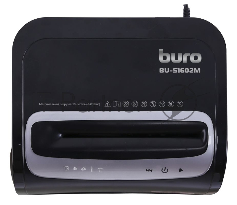 Шредер Buro Office BU-S1602M (секр.P-5)/фрагменты/16лист./30лтр./пл.карты/CD