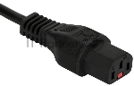 Шнур питания LANMASTER с блокировкой C13-Schuko прямая, 3х0.75, 220В, 10А, черный, 3 м.