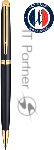 Ручка шариковая Waterman Hemisphere (CWS0920770) Matte Black GT M, синие чернила, подарочная коробка