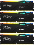 Оперативная память Kingston Fury Beast RGB, DDR5, 64Gb (4x16 GB), 6000 MHz, CL40, радиатор, RGB, черный