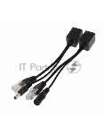 Passive PoE инжектор и сплиттер до 60V. Комплект позволяет подать данные и питание на IP устройства без поддержки PoE. Рабочее напряжение: 5V-60V DC. Скорость передачи данных: 10/100 Мбит/с. Пины питаниия PoE: 4,5(+) 7,8(-). Разъем для данных: RJ45 (8P8C). Разъем питания: DC2.1x5.5мм. Размеры (ШхВхГ): 38x17x17мм + кабель 17см. Рабочая температура: -30... +75°C.
