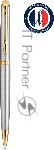 Ручка шариковая Waterman Hemisphere (CWS0920370) Steel GT M, синие чернила, подарочная коробка