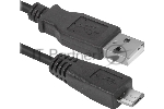 Кабель Defender USB08-06 USB 2.0 кабель для соед. USB 2.0 AM-MicroBM,1.8м, PolyBag, вид 2