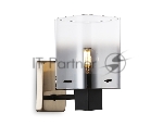 Настенный светильник Ambrella light LH57045 BK/DBS/SM черный/темная латунь/дымчатый E14 max 40W 195*110*185