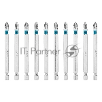 Бита Gross PH2х90мм, сталь S2, шестигр., 10 шт.