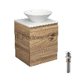 Тумба Bau Dream Blackwood 50 с дверцей, раковина BAU Dream D43, выпуск клик клак, белый