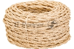 Провод ретро Bironi B1-424-719-50 2х1.5 матовый, песочное золото (уп. 50 м)