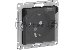 Механизм розетки 1-м СП AtlasDesign Aqua 16А IP44 с заземл. защ. шторки с прозрачной крышкой карбон SchE ATN441046