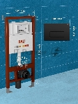 Инсталляция BAU PRO для подвесного унитаза, клавиша смыва BAU Hotel для инсталляции, черный матовый