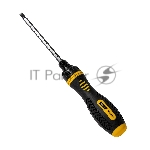 Двухсторонняя отвертка с трещеткой Deli DL626011 PH2+SL6x180 мм 6/PH2x180мм. Материал биты: Cr-V. Общая длина: 180-230 мм. Диаметр хвостовика: 6,3 мм.