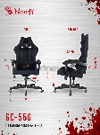 Кресло A4Tech Bloody GC-560 черный, ткань, 150 кг, подголовник, регулируемые подлокотники, механизм качания, вид 20