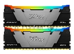 Оперативная память Kingston Fury Renegade, DDR4, 32GB (2x16GB), 3200MHz, CL16, DIMM, с радиатором, RGB, серебристый/черный
