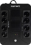 Источник бесперебойного питания SMARTWATT UPS SAFE PRO 1000 черный 1000/600 ВА/Вт, линейно-интерактивный, напольный/настенный, LED индикация, Shuko CEE7/4 - 8 шт. (4 шт. с резервным питанием, 4 шт. - сетевой фильтр)