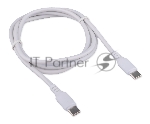 Кабель USB2.0 Cablexpert CC-USB2-CMCM-100-1M-W, Type-C/Type-C, 5A, 100Вт, PD/QC3.0, медь, 1м, белый, пакет