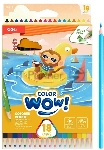 Карандаши цветные Deli ColoRun EC00110 трехгранные пластик 18 цветов, коробка с европодвесом, вид 4