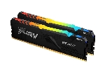 Оперативная память Kingston Fury Beast, DDR4, 16GB (2x8GB), 3200MHz, CL16, DIMM, с радиатором, RGB, черный