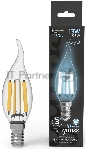 Лампа светодиодная филаментная Gauss Filament 13Вт цок.: E14 свеча св. свеч. бел. нейт. (упак.: 10 шт)