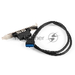 Планка портов в корпус 2xUSB3.0 ExeGate BrctUSB3-2A (USB 3.0 20pin (IDC 20pin F) --> 2x USB 3.0 Af, кабель 20см)