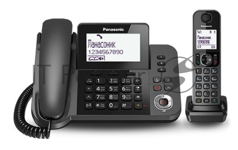 Телефон беспроводной (DECT) Panasonic KX-TGF320RUM серый металлик автооветчик АОН