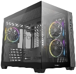 Компьютерный корпус Deepcool CG330 3F без БП, боковое окно (панорама), 3x120мм ARGB PWM вентилятора, черный, mATX