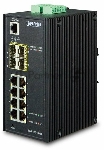 Индустриальный управляемый коммутатор Planet IGS-12040MT IP30 Industrial 8* 1000TP + 4* 100/1000F SFP Full Managed Ethernet Switch (-40 to 75 degree C, 2*DI, 2*DO, 12V-72VDC IN), ERPS Ring, 1588