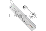 Удлинитель с сетевым фильтром Defender DFS 141, белый, 4розетки, USB+TypeC, 1.5 м.