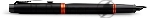 Ручка перьевая Parker IM Vibrant Rings F315 (2172943) Flame Orange PVD F сталь нержавеющая подар.кор.