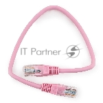 Патч-корд UTP Cablexpert cat.5e, 0.25м, литой, многожильный, розовый