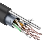 Кабель витая пара Rexant F/UTP, cat.5e, PE, 4PR, 24AWG, внешний, черный, с тросом, 305 м