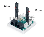 Розетка в сборе Cabeus, 2x RJ45(8P8C), кат. 6, неэкр., внешняя, белый, (WS-8P8C-Cat.6-2)