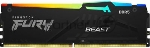 Оперативная память Kingston Fury Beast RGB, DDR5, 32GB (1x32GB), 6400 MHz, CL32, с радиатором, RGB, черный