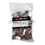 Разъём BNH, RJ45, кат. 6, экр., обжимной, для кабеля, 100 шт, цвет: прозрачный