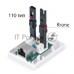 Розетка в сборе Cabeus, 1x RJ45(8P8C), кат. 6, экр., внешняя, белый, (WS-8P8C-Cat.6-SH-1)