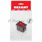 Выключатель клавишный Rexant 250V 6А (4с) ON-OFF красный с подсветкой Mini (RWB-207, SC-768)