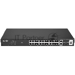 Коммутатор Tenda TEG2228P-24-410W, 24×1 Гбит/с PoE + 2×1 Гбит/с + 2×1 Гбит/с SFP, управляемый