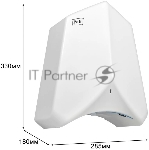 Электросушитель для рук Puff-8840 белый, 1,1 кВт, высокоскоростной, вид 14