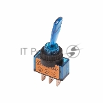 Тумблер Rexant 12V 20А (3c) ON-OFF однополюсный с синей подсветкой