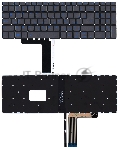 Клавиатура для ноутбука Lenovo IdeaPad L340-15 серая с голубой подсветкой