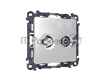 Комплект механизма розетки TV оконечной + SAT 5-862MHz 3.5dB/950-2150MHz 3.5dB ALFA Серебро глянец QUANT (AP4133, VM217) MA413310