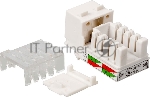 Модуль Keystone, RJ45, кат.5E, UTP, 90 градусов, узкий, со шторкой, белый