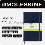 Блокнот Moleskine CLASSIC QP062B20 Large 130х210 мм, 240 страниц, нелинованный, твердая обложка, синий сапфир, вид 10