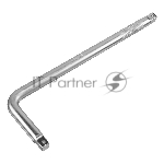 Вороток Г-образный Denzel 450x150 мм, квадрат 3/4", CrV, матовый хром