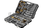 Набор инструментов Denzel 1/2", 1/4", CrV, S2, пластиковый кейс, 122 предмета